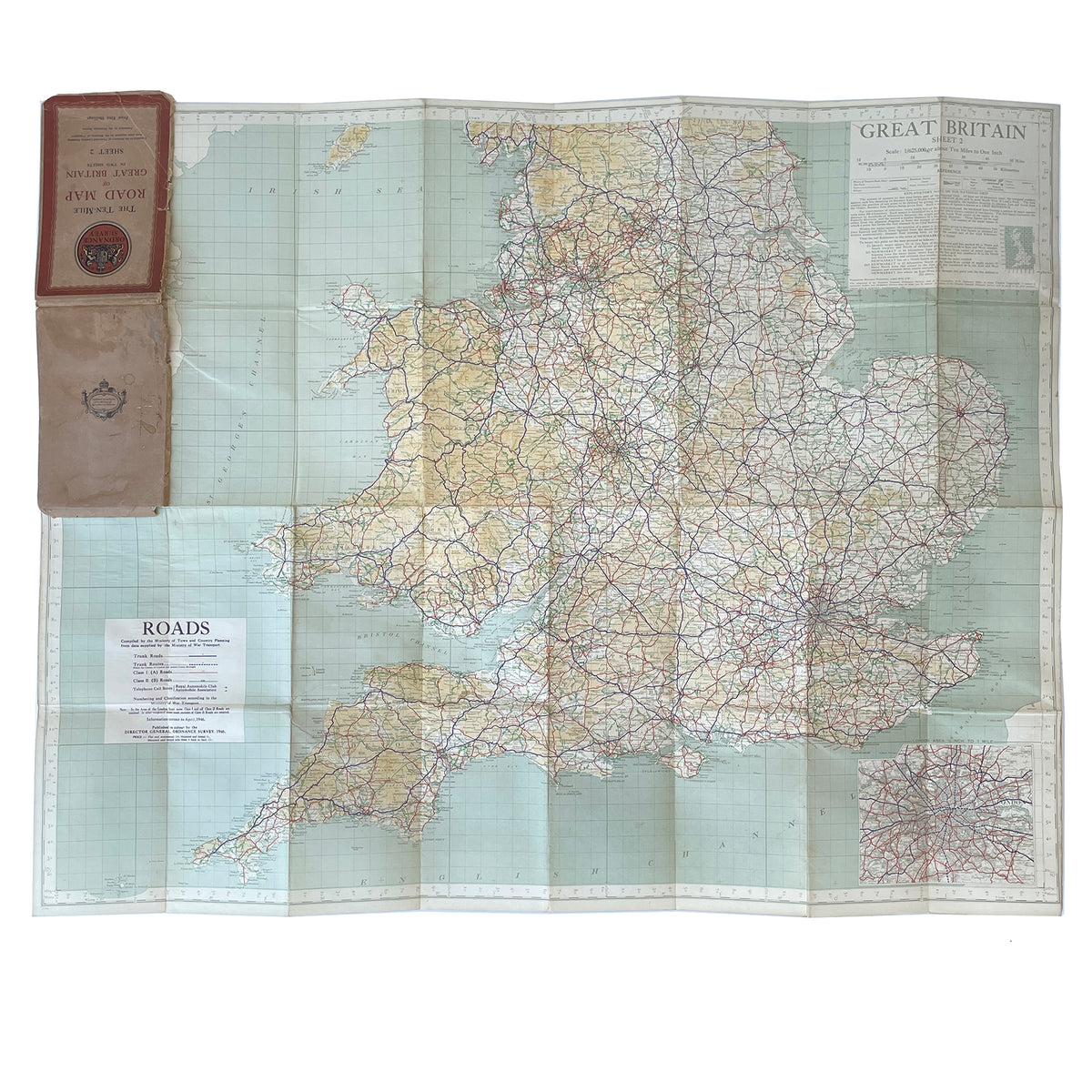 1946 Ordnance Survey Road Map of Great Britain (Sheet 2) – Sukie