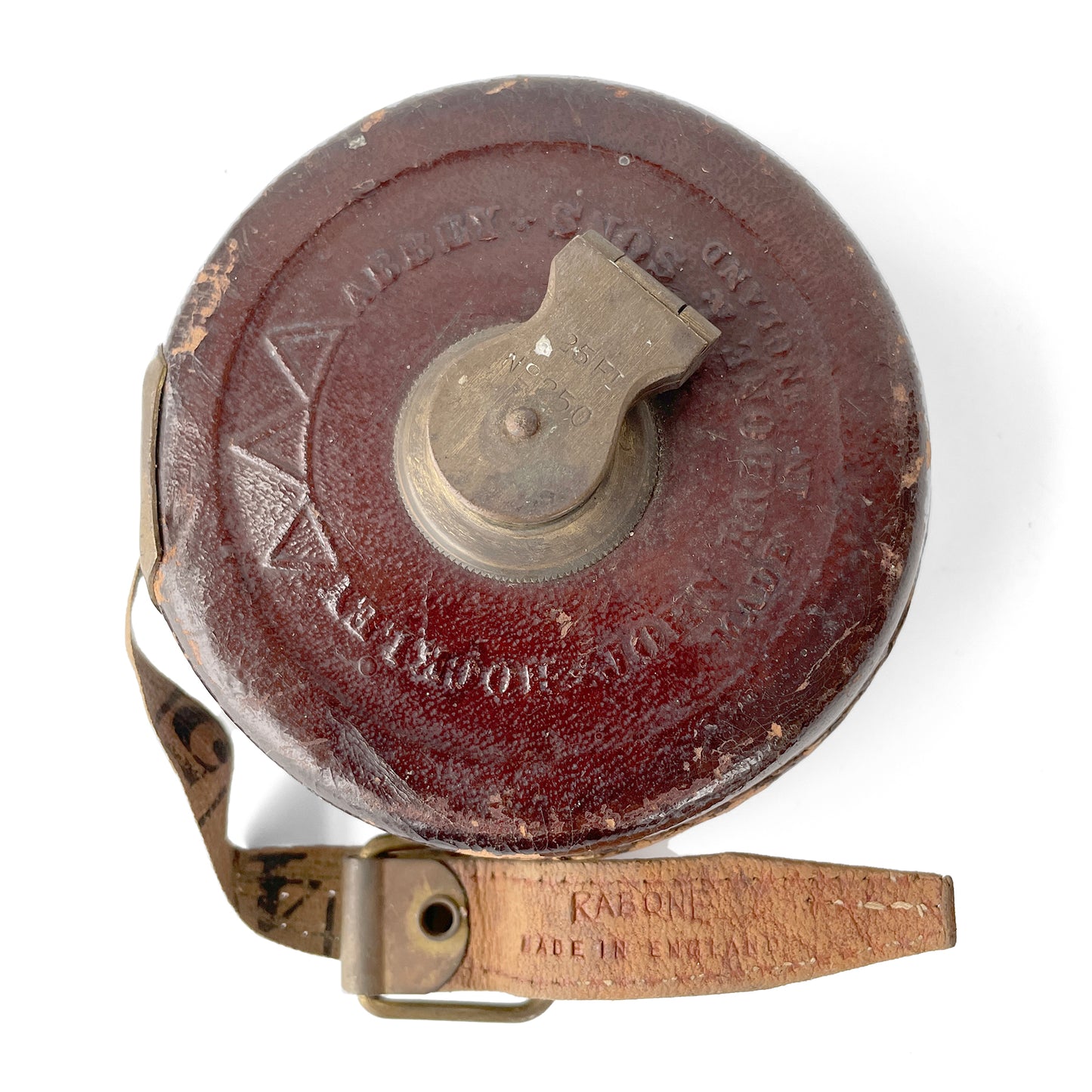 Early 20th Century 25 Foot Leather Cased Tape Measure