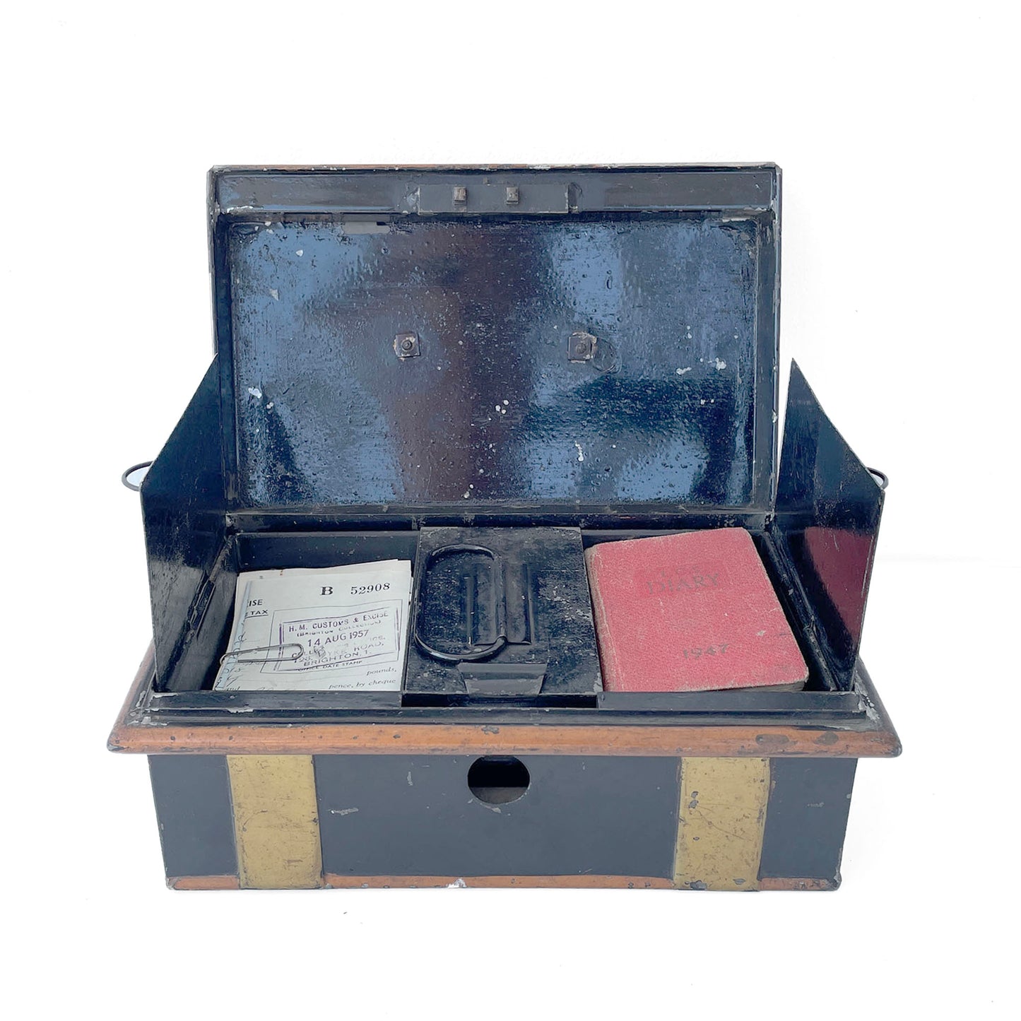 Early 20th Century Cash Box with Two Lift Out Compartments