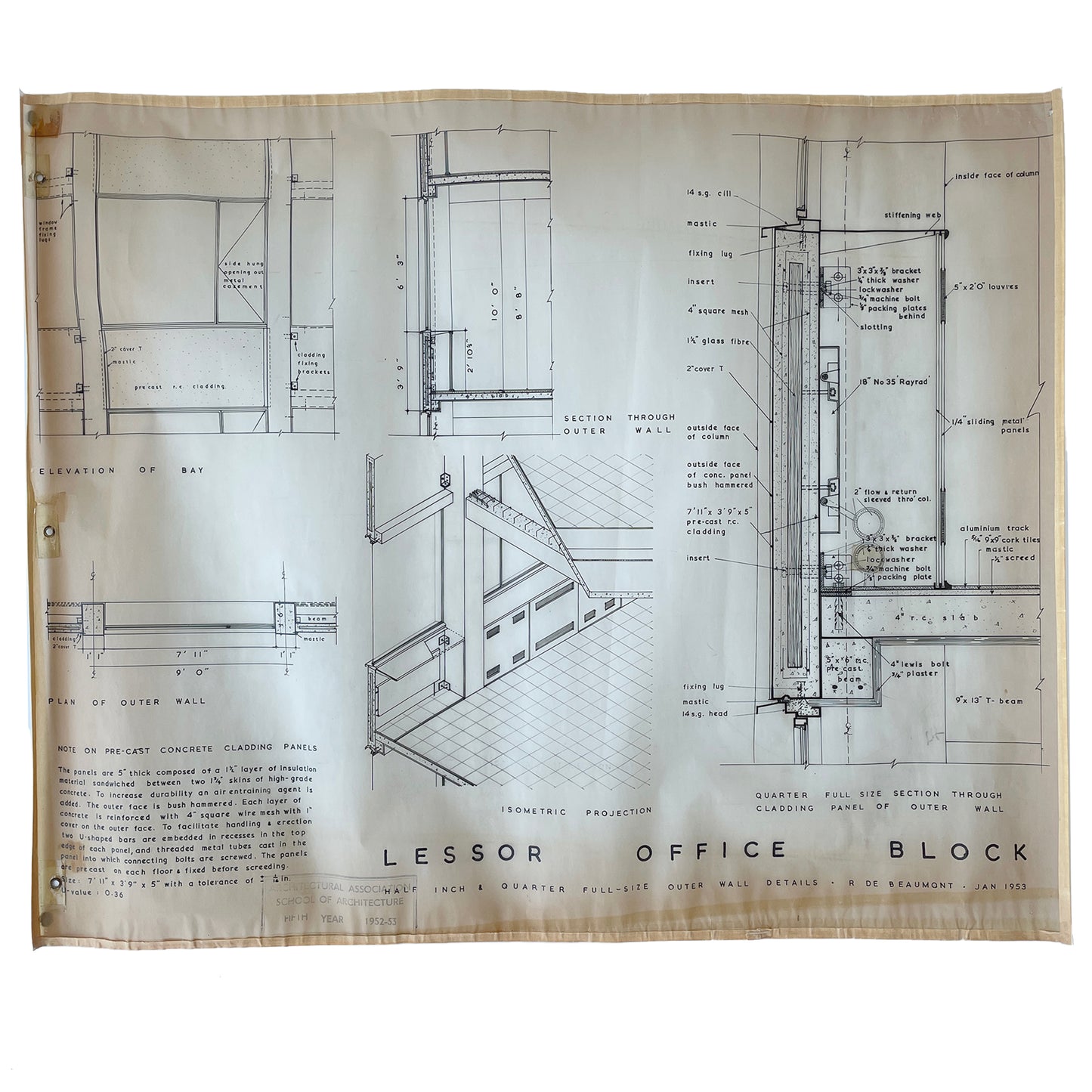 Set of 1952/53 Architectural Plans – Office Building