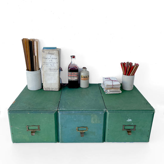 Lovely Vintage Green Filing Drawer