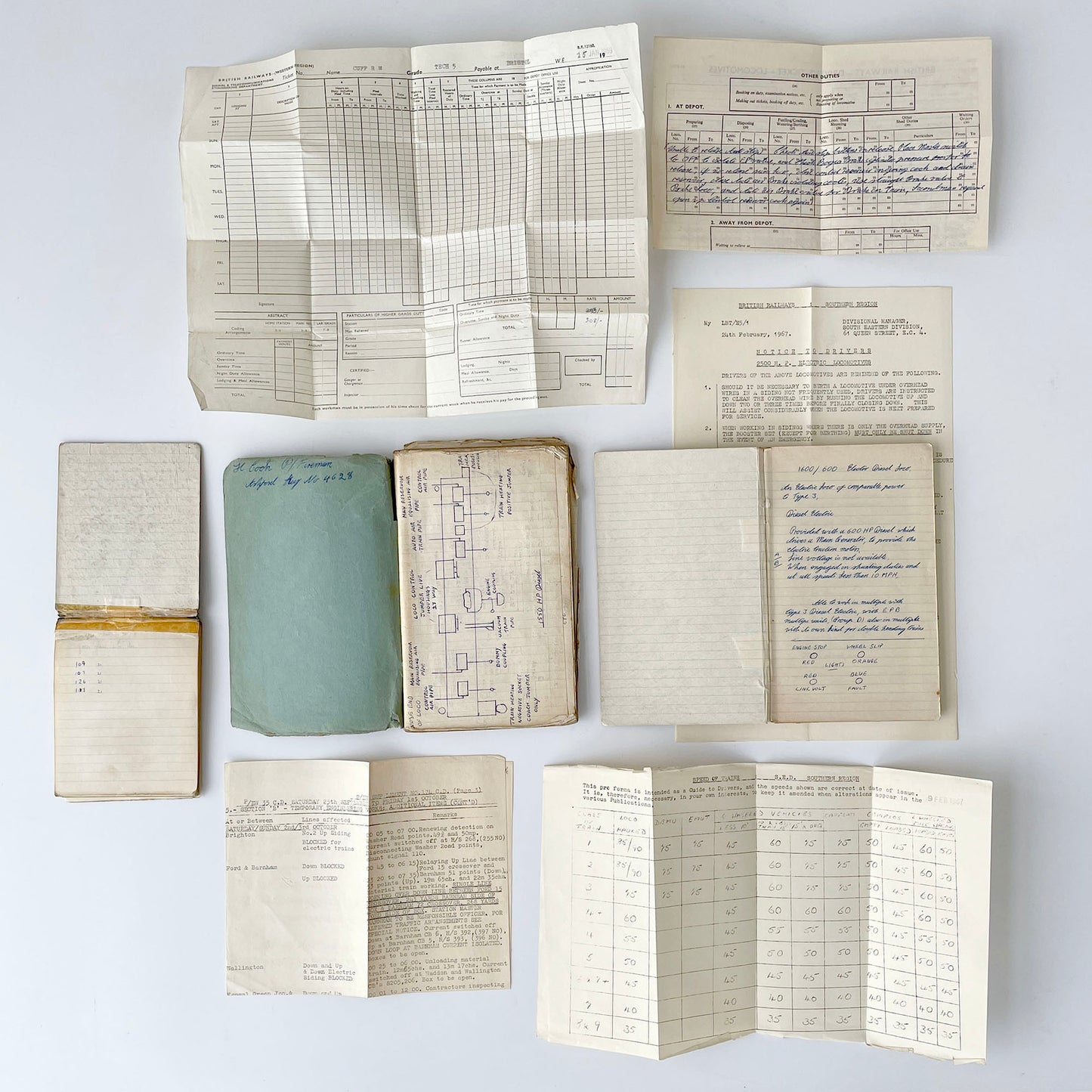 Set of 3 1960’s British Rail Notebooks and Ephemera