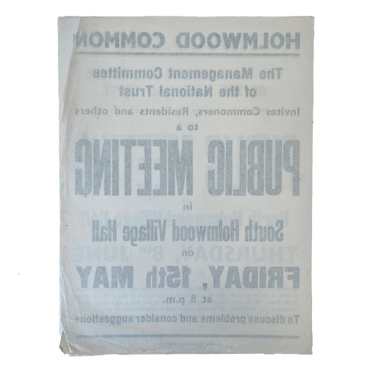 1950’s Original Letterpress Printed Poster – Public Meeting