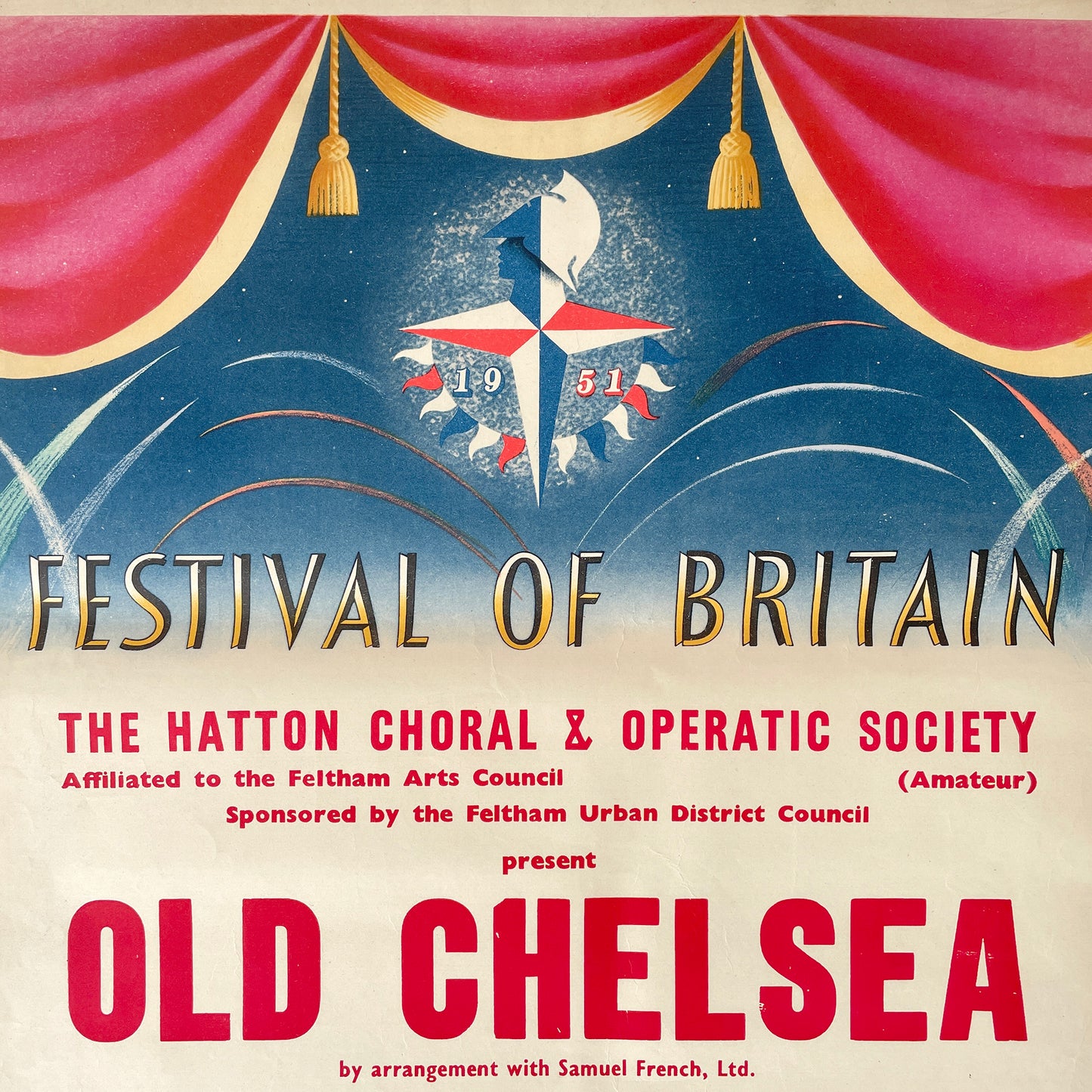 Rare & Stunning 1951 Festival of Britain ‘Old Chelsea’ Poster