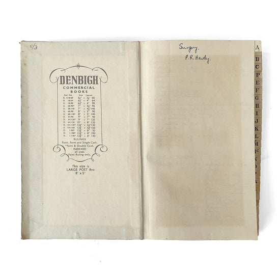 Lovely 1950’s Hardbacked A – Z Indexed Lined Notebook